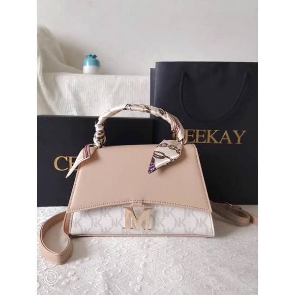 Túi Xách Nữ CEEKAY Hoạ Tiết Thổ Cẩm Có Quai Cầm Kèm Khăn Lụa Full Box