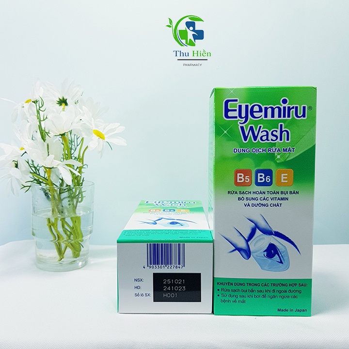 Dung dịch rửa mắt eyemiru wash 500ml, nước rửa mắt nhật bản