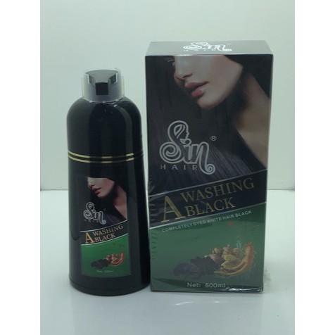 Dầu gội phủ bạc nhân sâm đen-nâu SIN HAIR Nhật Bản 500ml