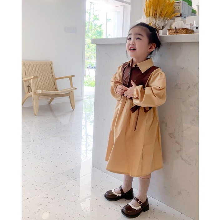Giày búp bê bé gái - Giày bệt siêu mềm chất da PU bền đẹp quai dán phối viền dễ thương phong cách Hàn Quốc M6608
