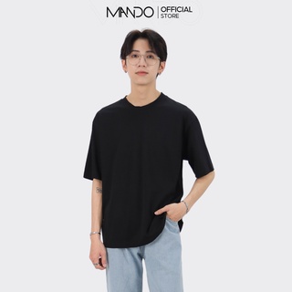 Áo Phông Trơn Dáng Rộng MANDO Phong Cách Hàn Quốc Màu Đen Trắng -        PDN012