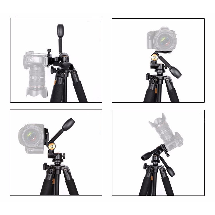 Chân máy ảnh quay phim 2 tay cầm pan tilt QZSD Q620 chịu lực 15kg cao đến 183cm