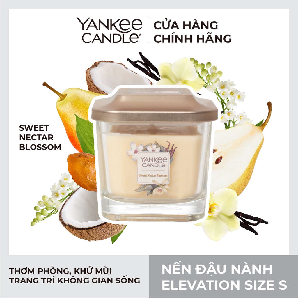 Nến ly vuông Elevation Yankee Candle size S - Sweet Nectar Blossom (96g)