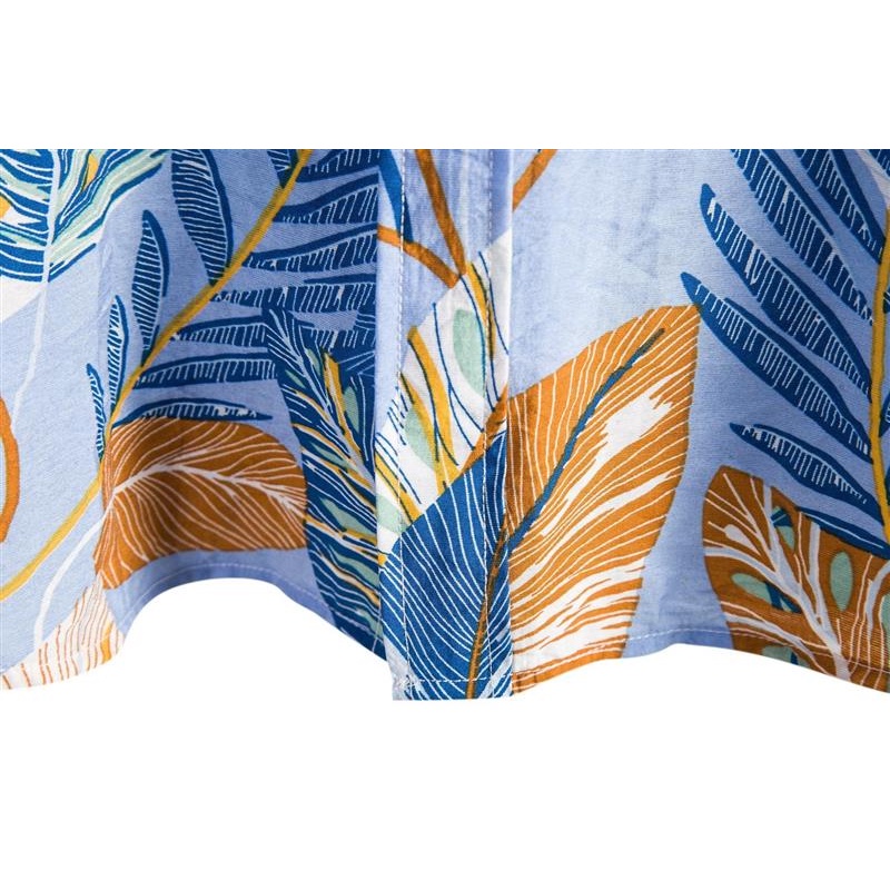 ( Hàng Mới ) Áo Sơ Mi Hè Ngắn Tay Phối Họa Tiết Loang Đen, Lụa Chéo Du Lịch Hoạt Động Hè Thoái Mải Mã T992