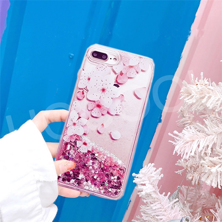 Ốp lưng kim tuyến nước hình hoa đào cho OPPO A83 F5 F1S F3 A3S neo9 A71 phone case