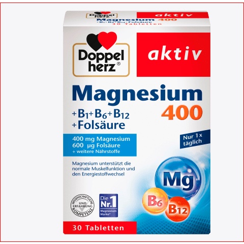Magnesium 400 B1 B6 B12 hộp 30 viên của Đức