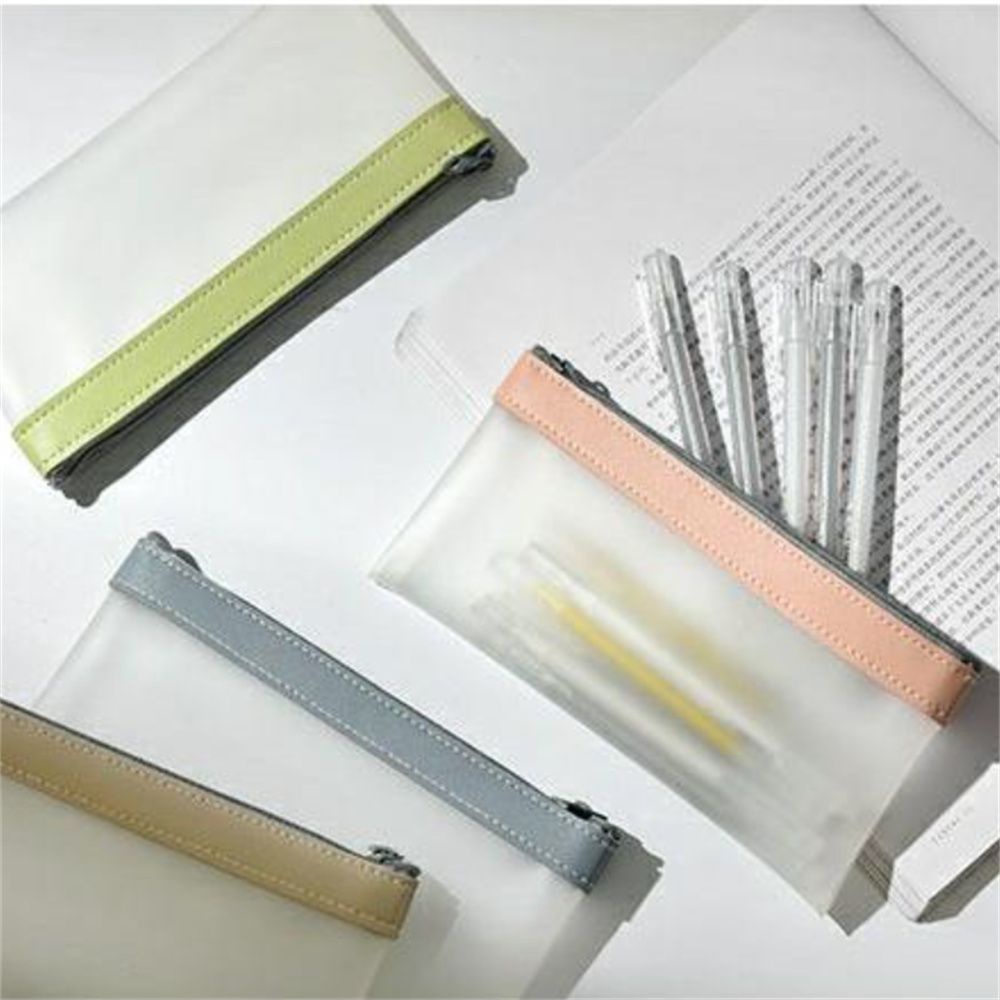 Túi Đựng Bút Trong Suốt Sức Chứa Lớn Có Khóa Kéo Tiện Dụng