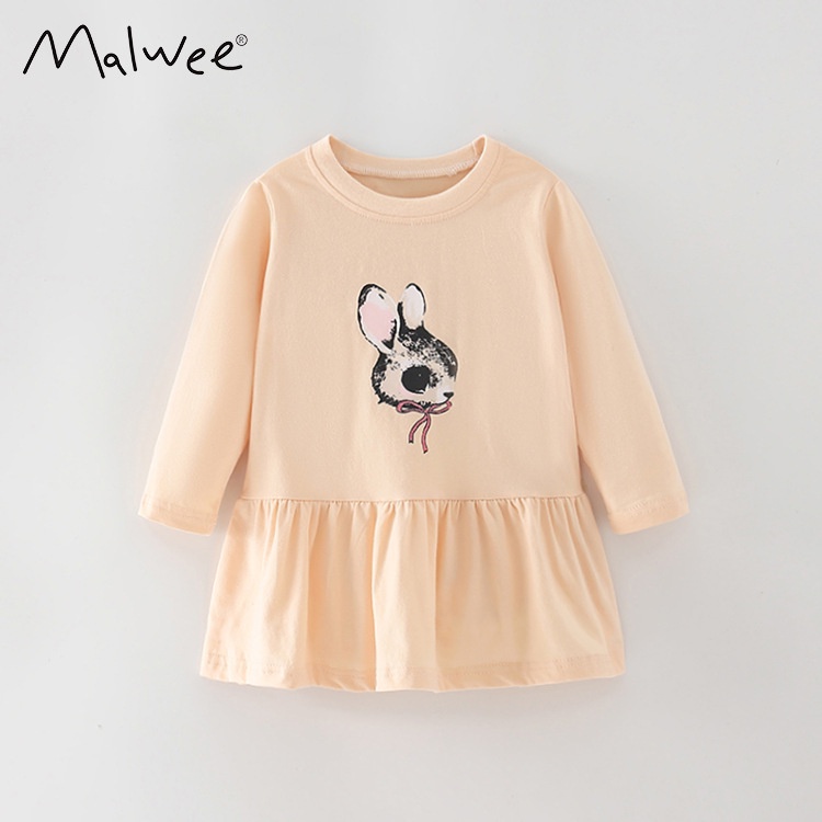 Váy cotton Malwee thỏ kem cho bé gái 2-7 tuổi | Jumping Beans Official Store