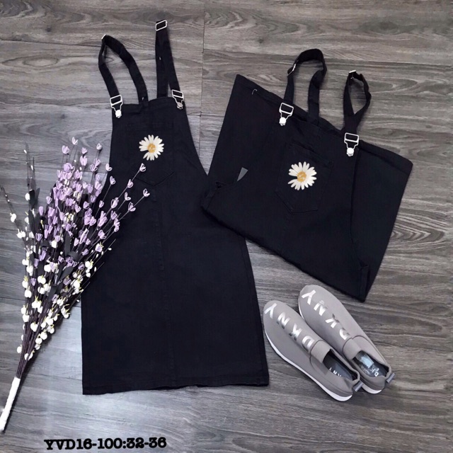 Bigsize Yếm đen hoa cúc YVD16 (32-36)