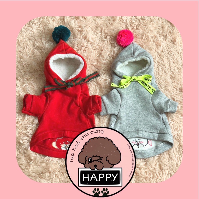 Áo nỉ hoodie thêu hình thỏ Cupid [Ảnh thật] [Có sẵn] - Đồ Noel chó mèo