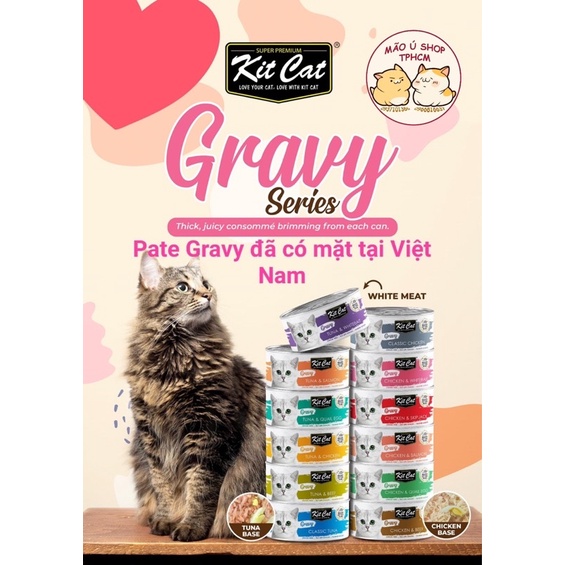 KITCAT / KIT CAT SỮA DÊ VÀ GRAVY - PATE LON 70G CHO MÈO