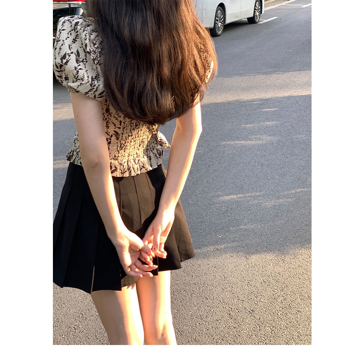 Áo Sơ Mi Ngắn Tay Đính Nơ Họa Tiết Hoa Phong Cách Pháp Mẫu Mới 2022 Thời Trang Mùa Hè Cho Nữ