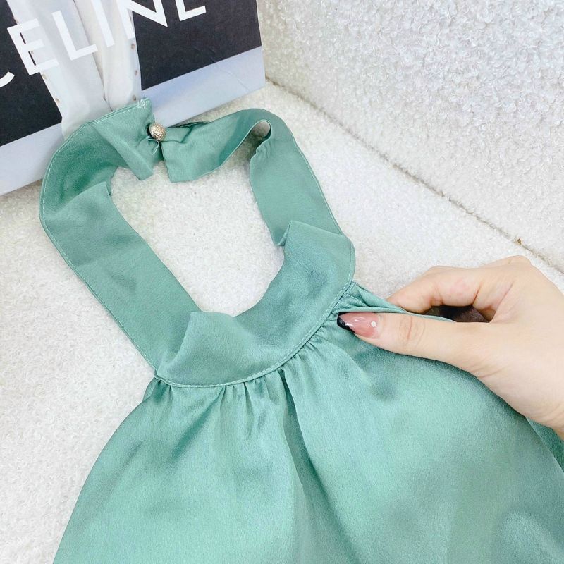 SET ÁO YẾM XANH + QUẦN SUÔNG TRẮNG