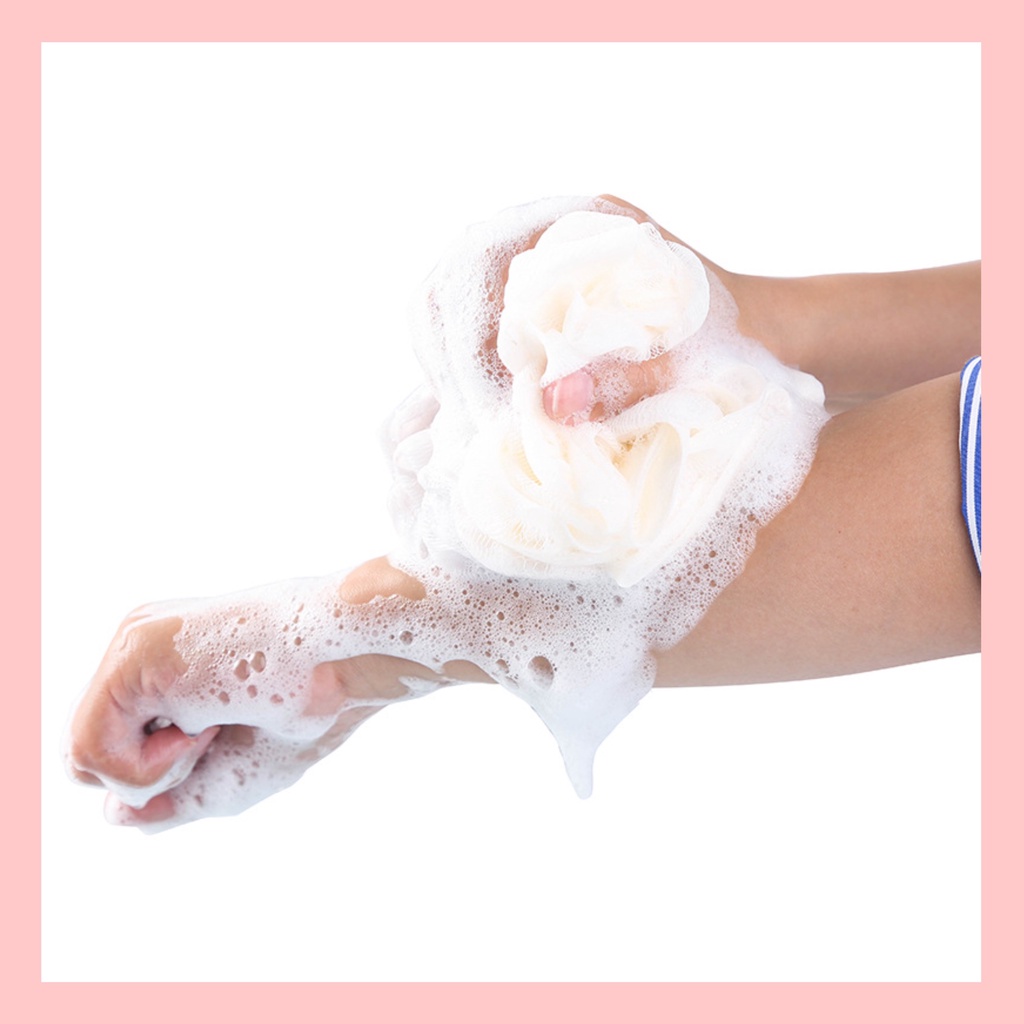 [Đời Sống] Bông Tắm Dạng Tròn Cao Cấp 2 Màu - Siêu Tạo Bọt Kì Cọ Tẩy Da Chết.