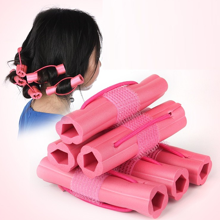 Bộ lô cuốn tóc bọt biển xốp nhựa cuốn tóc đi ngủ làm xoăn tóc quấn tóc tiện dụng