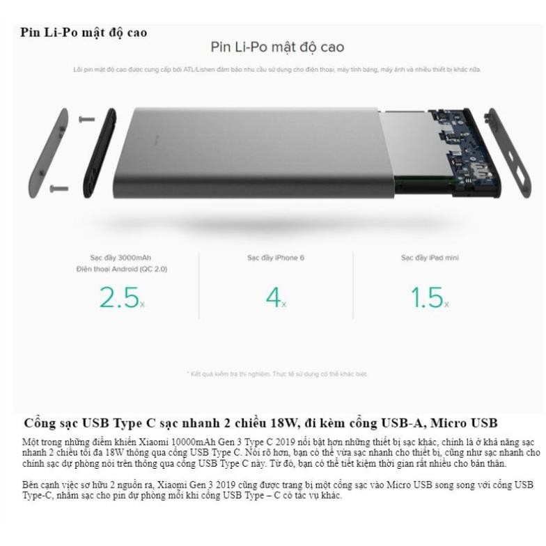[Rẻ Vô Địch] SẠC DỰ PHÒNG XIAOMI - Sạc Dự Phòng Xiaomi Gen 2 10000mAh SẠC NHANH 18W