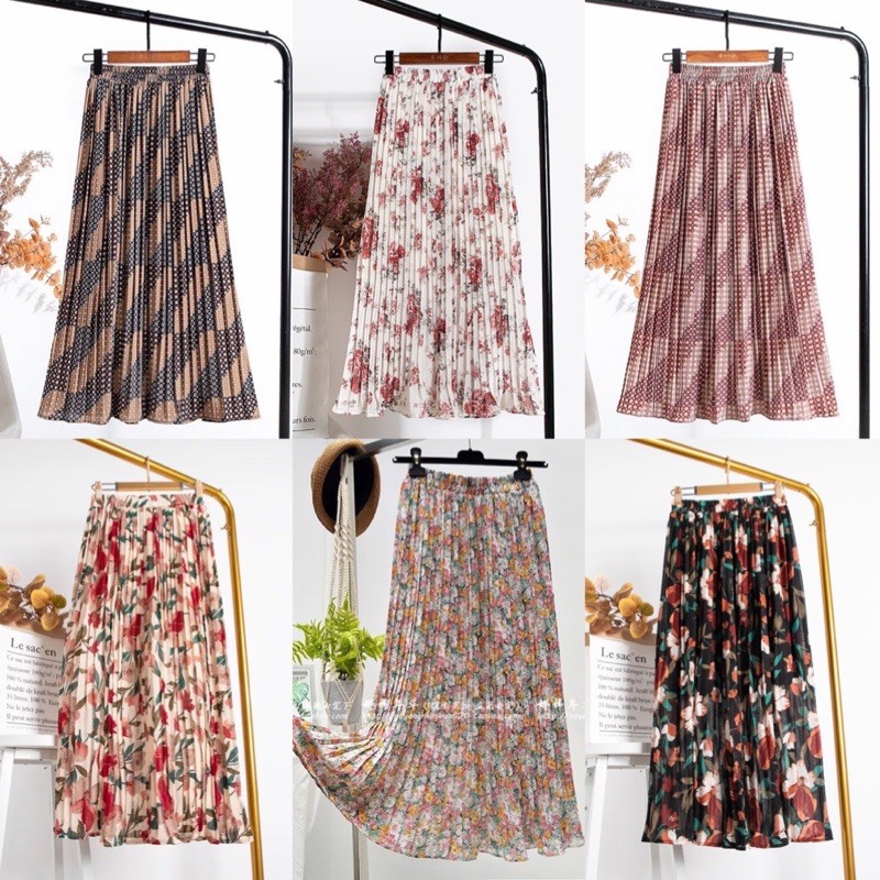 Chân váy hoa ❤️ chân váy hoạ tiết lạ