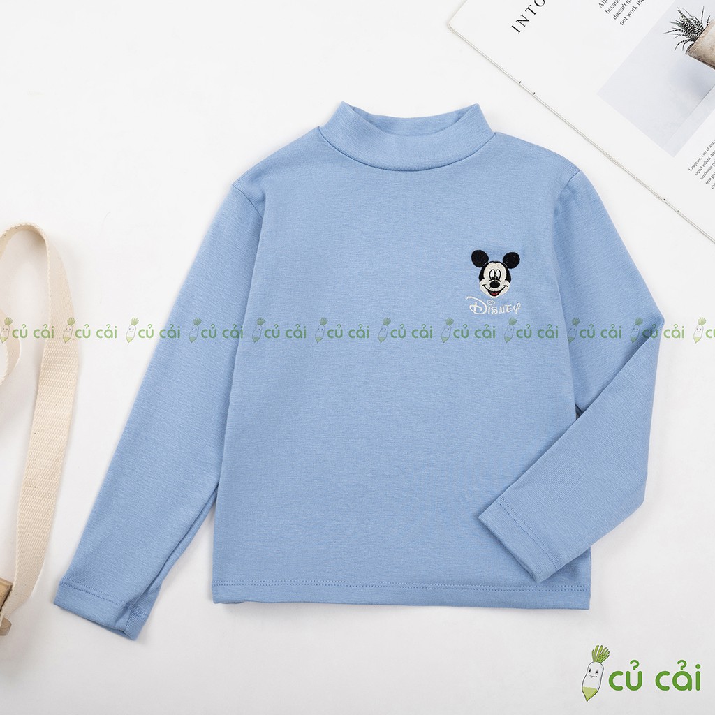 [XẢ KHO] Áo bé trai, Áo bé gái. Áo giữ nhiệt chất cotton len họa tiết Mickey ATD10