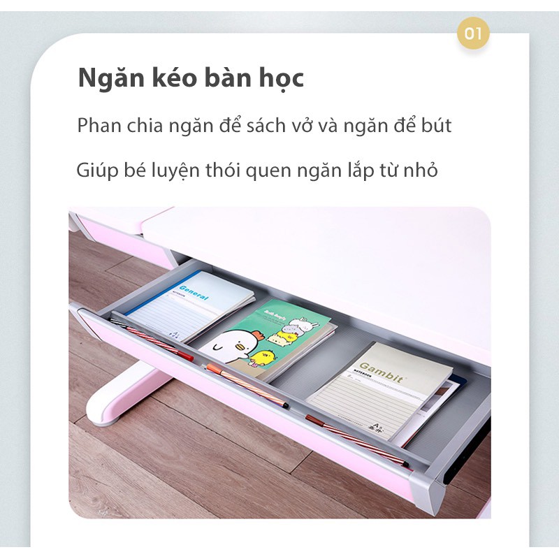 BÀN HỌC THÔNG MINH CHỐNG GÙ, CHỐNG CẬN CHO TRẺ EM CAYABE CB-120 (DÀI 1,2 MÉT)