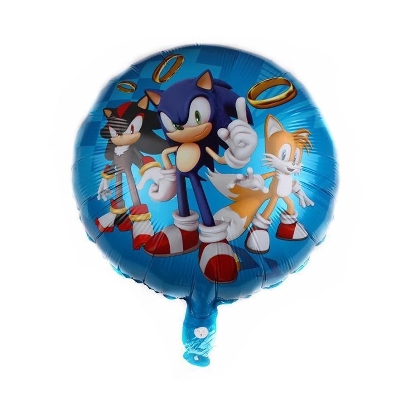 Set 6 Bong Bóng Lá Nhôm Chủ Đề Nhím Sonic Trang Trí Tiệc Sinh Nhật Cho Bé