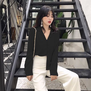 Áo sơ mi lụa satin cổ bẻ (ỎDRER)