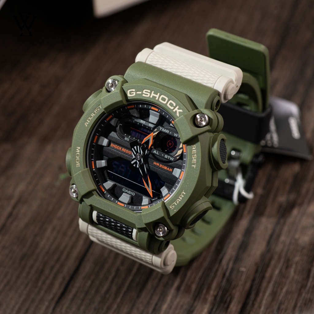 Đồng Hồ Điện Tử Nam Casio G-Shock WATCHSTORE GA-900HC-3ADR Thiết Kế Mặt Kính Khoáng Tròn 49.5mm, Vỏ Và Dây Nhựa Bền Bỉ