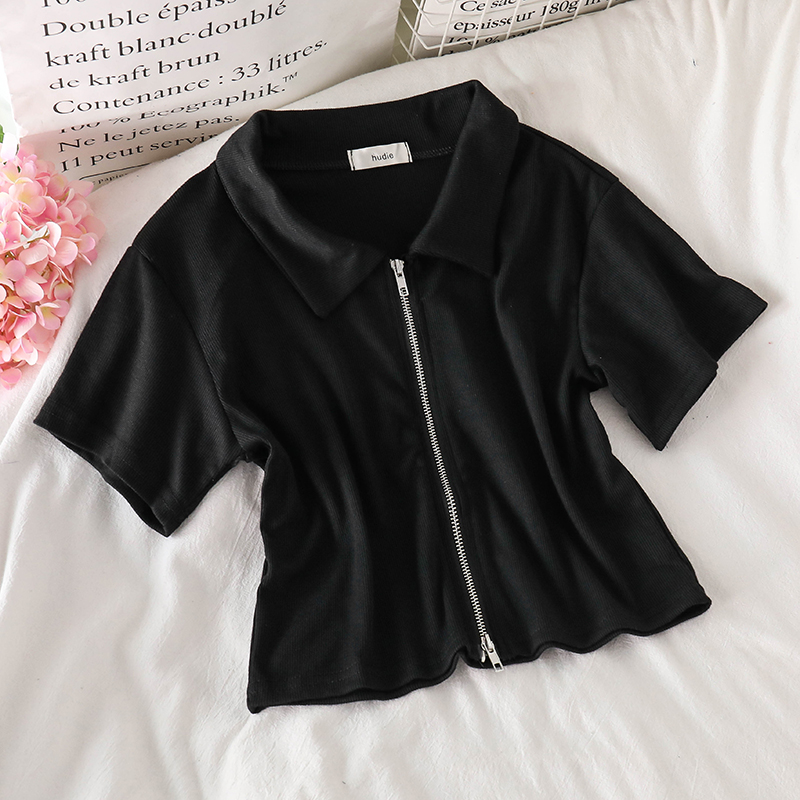 Áo polo IELGY ngắn tay màu trơn thời trang cho nữ