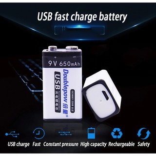 Pin Sạc Cổng Micro USB Doublepow 9V 6F22 650mAh