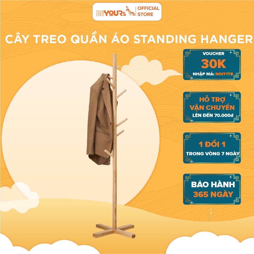Cây Treo Móc Quần Áo Đồ Gỗ BEYOURs Thông Minh Standing-Hanger Đa Năng Nội Thất Phòng Ngủ