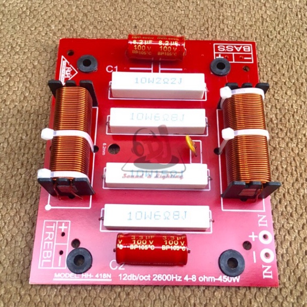 Mạch lọc loa phân tần loa full đơn 01 cái phân tần loa bass 40 loa đơn 1 bass 1 treple