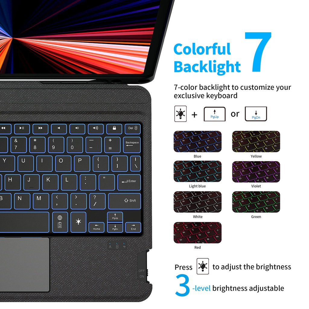 Bao da bàn phím WIWU Mag Touch Keyboard cho IPad Gen 9 / 10 2022 / Pro 11 / 12.9 inch M1 / M2 / Air 4 / 5 10.9 inch