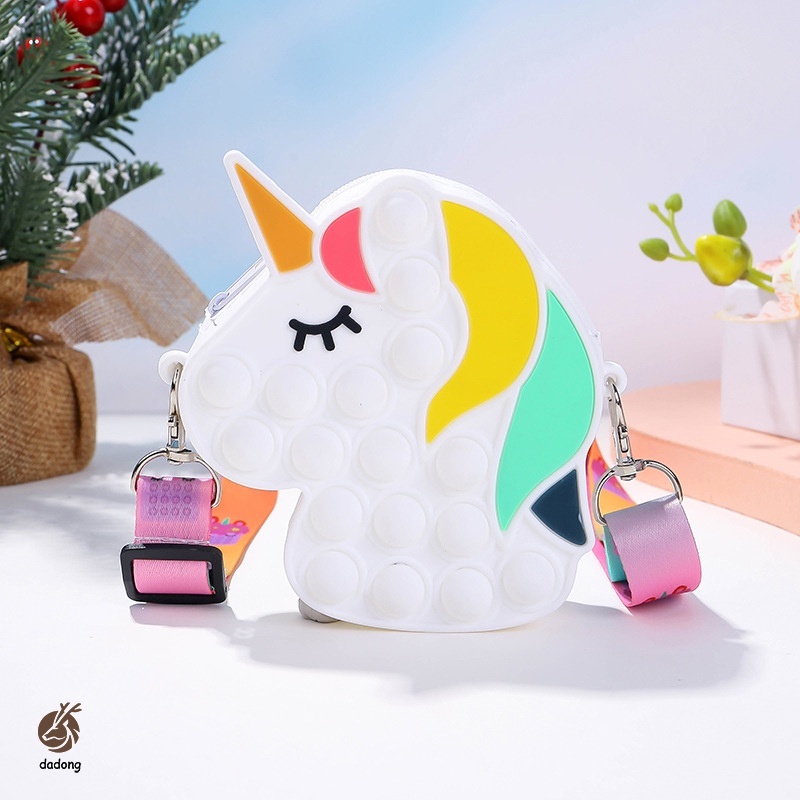 ⚡Giá thấp nhất⚡Pop It Fidget Rainbow Color Bubble Bag Toy Crossbody Bag Túi kỳ lân Giải tỏa căng thẳng