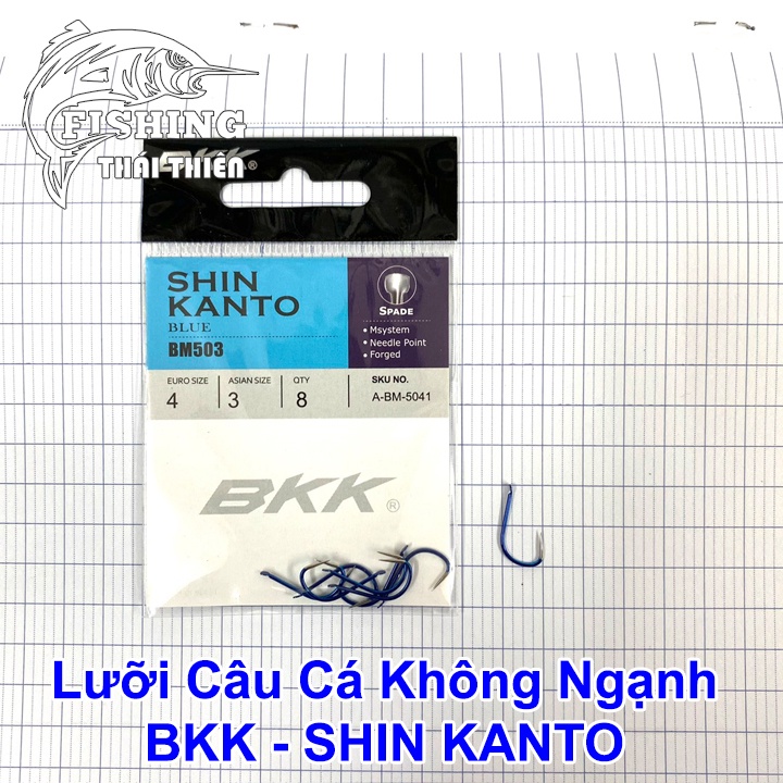 Lưỡi Câu Cá Không Ngạnh BKK Shinkanto Lưỡi Xanh, Mũi Trắng Siêu Cứng, Bén Dùng Câu Đơn Đài