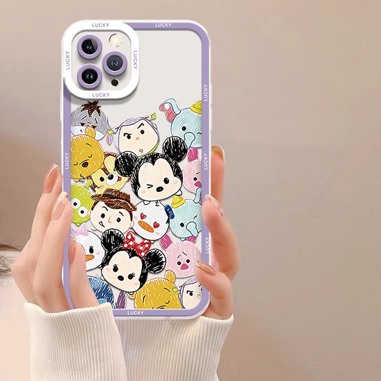 Ốp Điện Thoại Dẻo Trong Suốt Họa Tiết Hoạt Hình Dễ Thương Chống Sốc Cho IPhone 11 12 13 Pro Max XR XS X 8 7 6 6S Plus