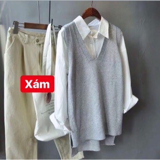 [ Sẵn ] Áo Gile Len Trơn Vintage ( Có ảnh thật )