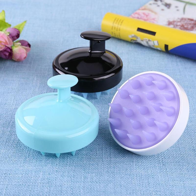 Bàn Chải Silicone Mềm Dùng Mát Xa Da Đầu Tiện Dụng Cho Gia Đình