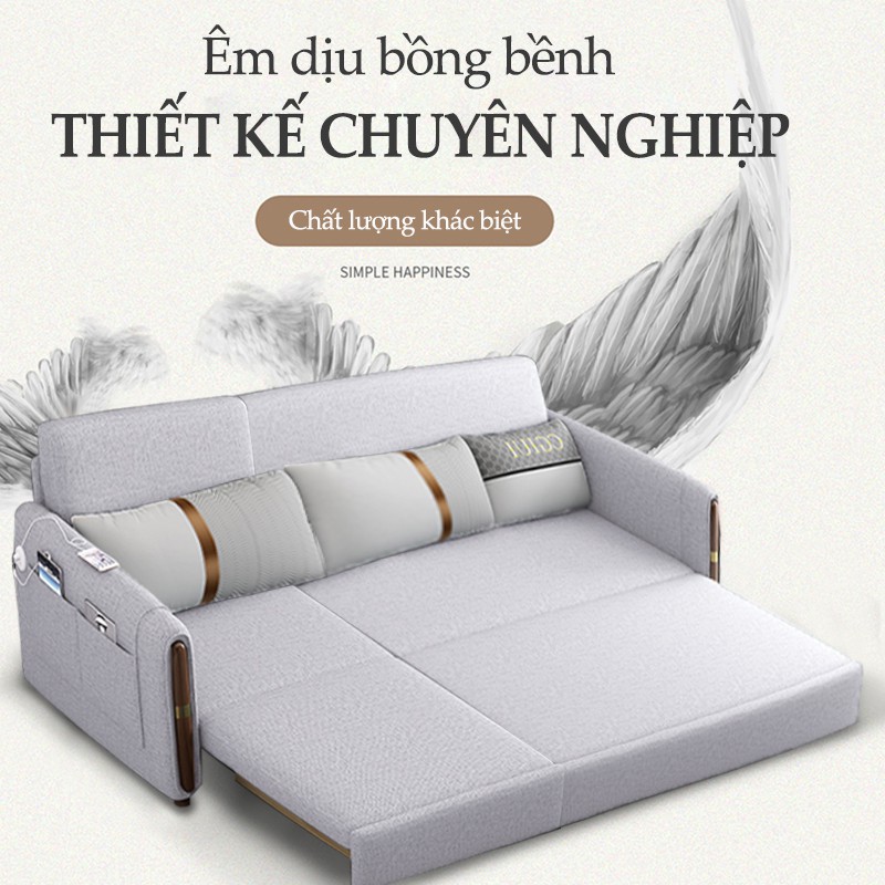 FU362 ghế sô pha đa năng có thể kéo thành giường đơn giường đôi cho căn hộ cỡ nhỏ, ghế sofa kiểu Bắc Âu thanh lịch