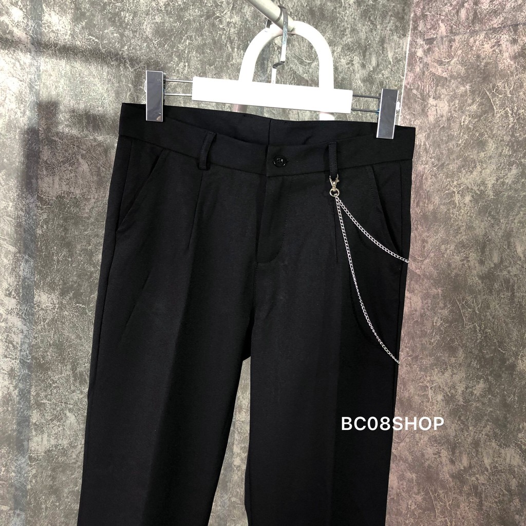 Quần Tây Nam Dáng Baggy Suông Màu Đen Basic Chất Vải Cotton Mát BC075 ( TẶNG KÈM XÍCH) | BigBuy360 - bigbuy360.vn