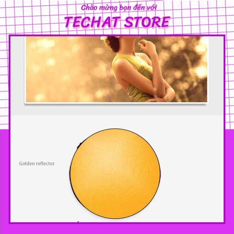 [GIÁ SỐC] Tấm hắt sáng tròn kích thước 80cm 2 màu trong 1 vàng/ bạc dùng cho chụp hình chuyên nghiệp - TeChat
