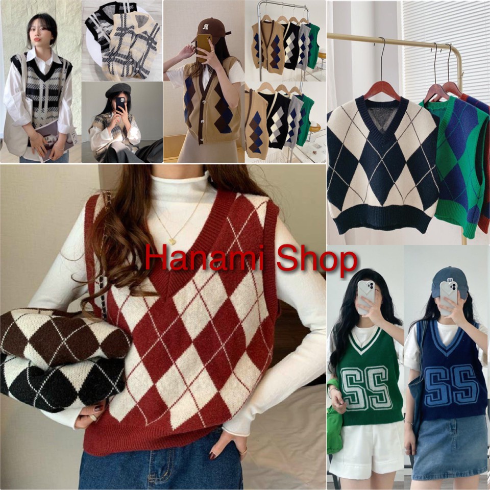 Gile Len Nữ Hoạ Tiết Caro, Áo Sát Nách Mix Sơ Mi