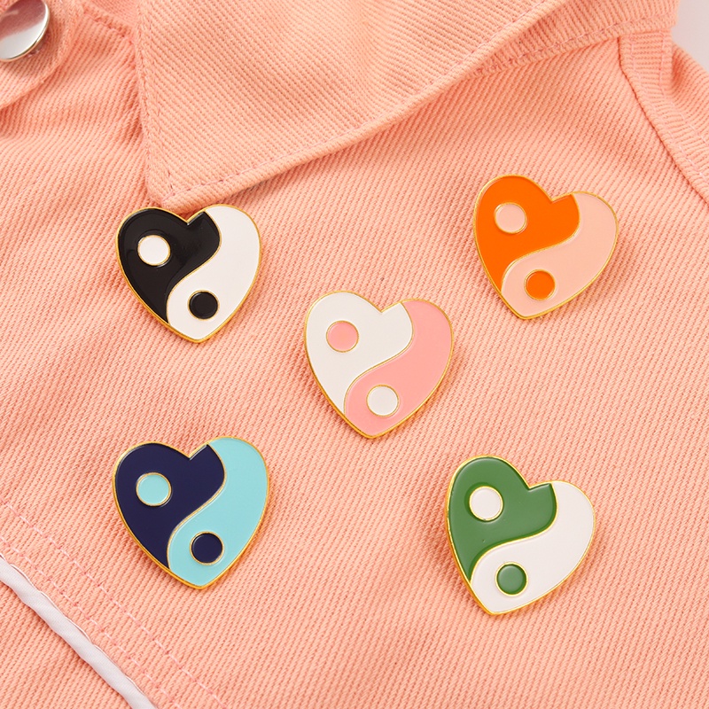 Huy Hiệu Cài Áo Hình Taiji Tráng Men Nhiều Màu Sắc Dễ Thương