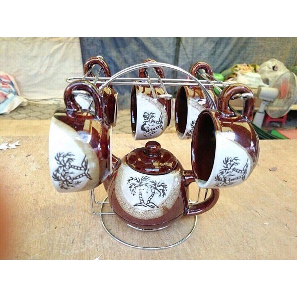 BỘ BÌNH TÁCH TRÀ COFFEE SET BẰNG GỐM SỨ