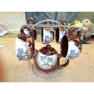 Bộ bình tách trà coffee set bằng gốm sứ
