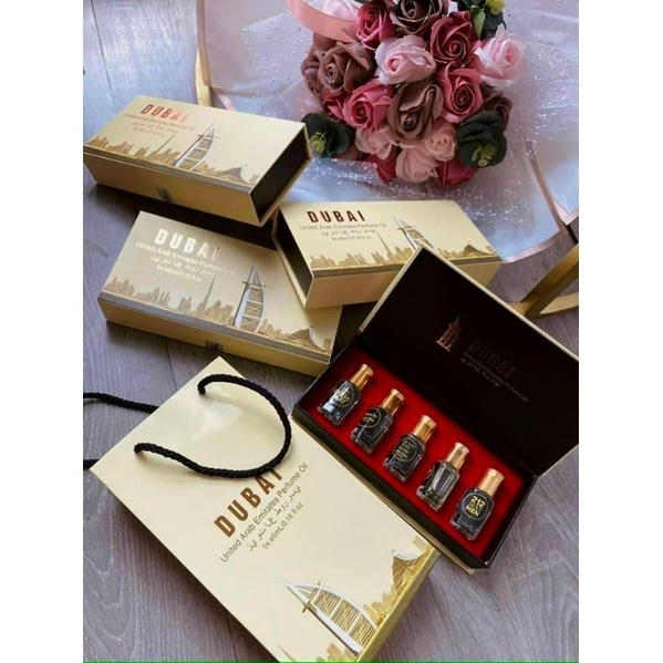 👑 L&G 💄 Sét 8 Chai Nước Hoa Dubai YURINO Dạng Chấm Hộp Sang Chảnh Có Gắn Đèn Led Thích Hợp Làm Qùa Tặng