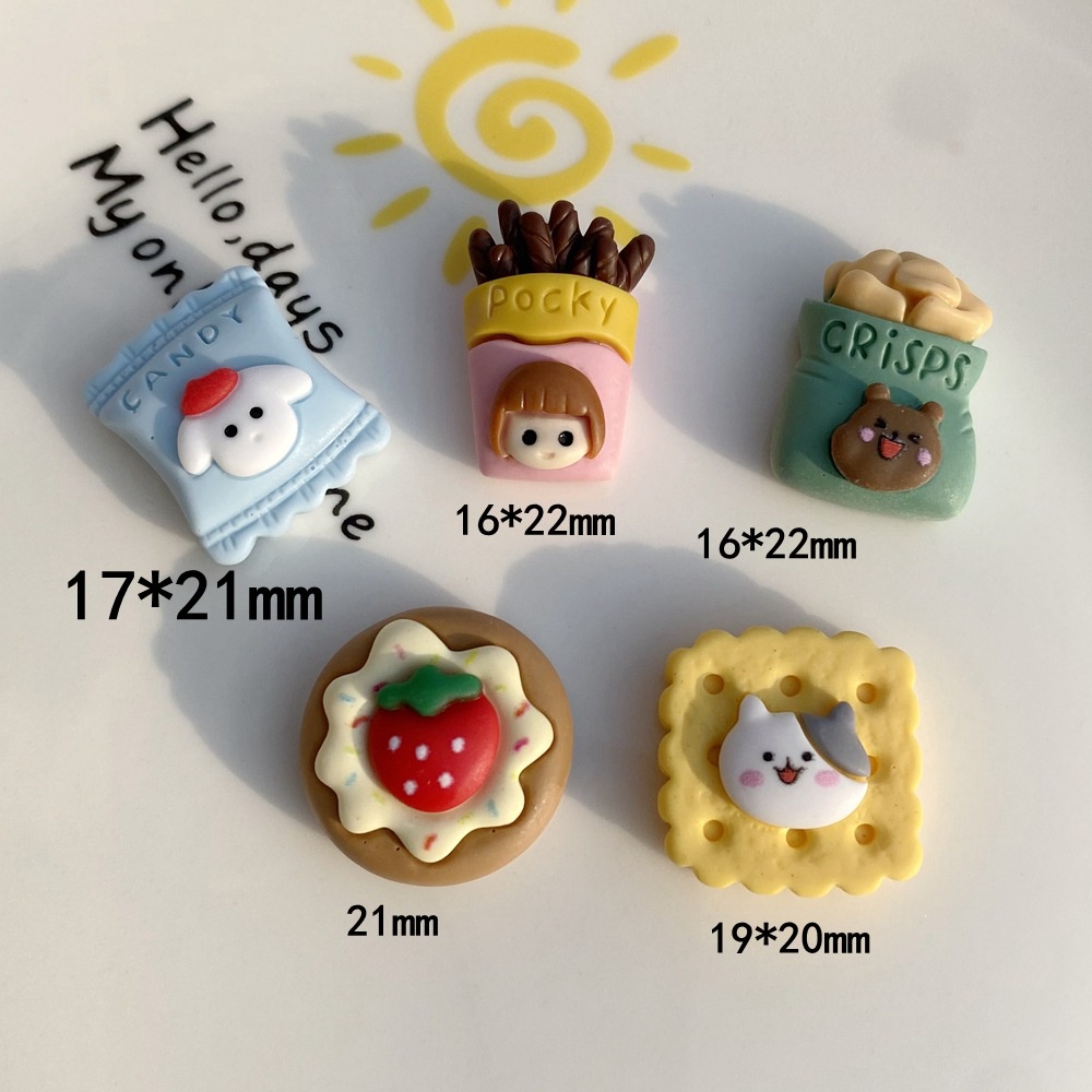 Set 20 Kẹp Tóc Hình Bánh Donut/Bánh Donut/Kẹo Hoạt Hình Dễ Thương Trang Trí Điện Thoại