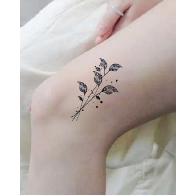 Hình xăm vân lá g08. Xăm dán tatoo tạm thời size &lt;10x6cm