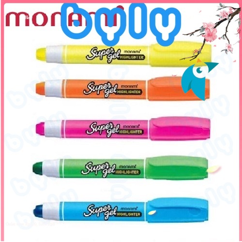 Super Gel Highlighter - bút dạ quang dạng sáp gel vặn xoay Monami sản phẩm chất lượng cao
