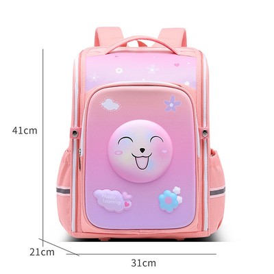 Balo chống gù dáng hộp 3D cho bé gái và bé trai dành cho học sinh tiểu học in hình dễ thương HS1026 BEE GEE