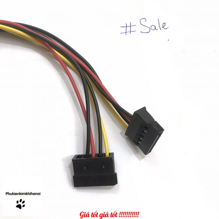 Cáp chia 2 cổng Sata từ 1 cổng ata Molex IDE cấp nguồn cho ổ cứng CAP006