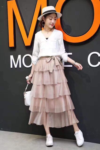 Chân váy tầng thắt nơ( chuẩn đẹp như hình) | BigBuy360 - bigbuy360.vn